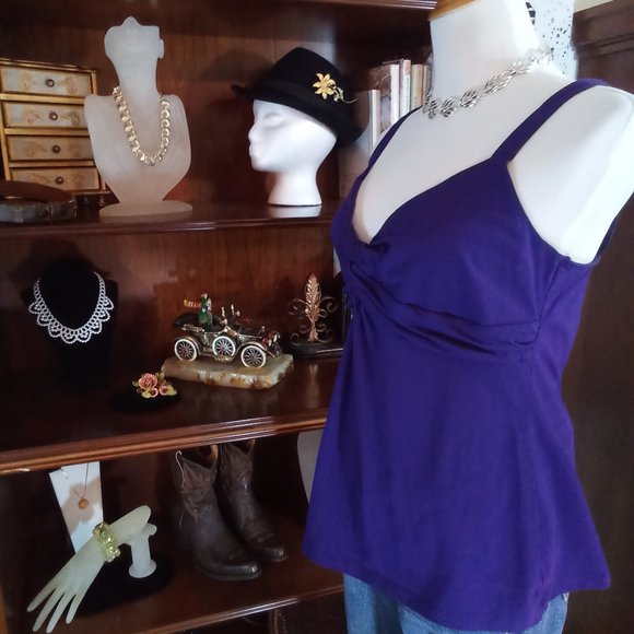 Ann Taylor Purple Summer Top, Sz Large, NWOT - Picture 9 of 16